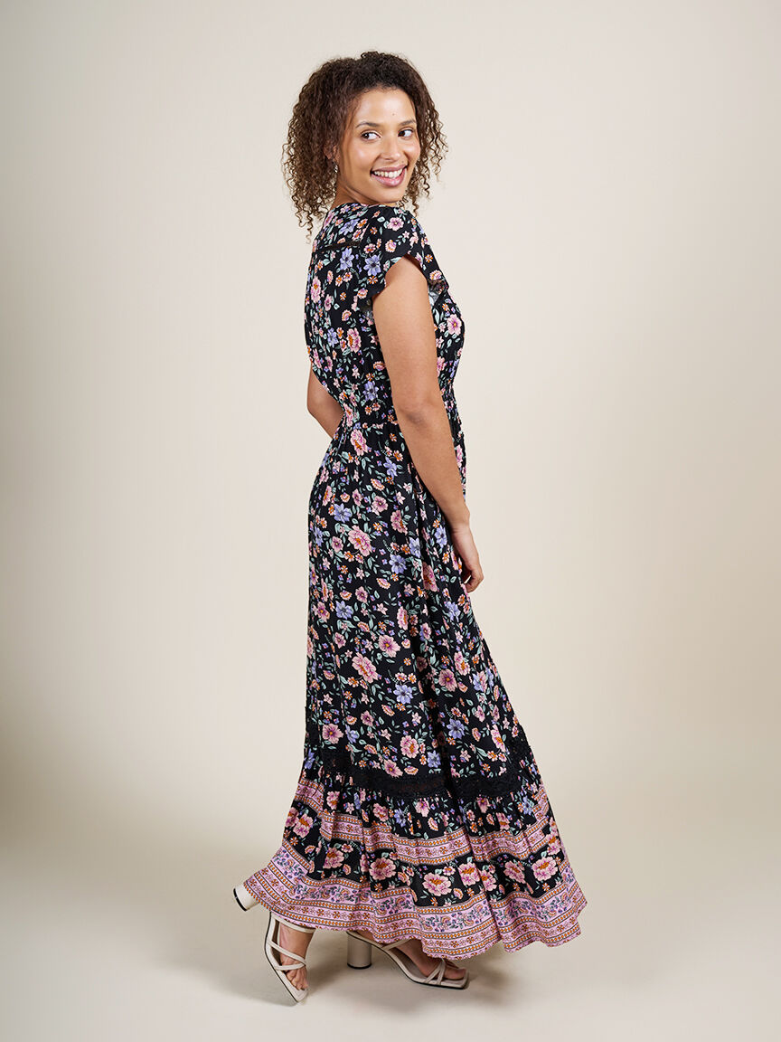 Short Sleeve Maxi Dress with Pockets  Image 1