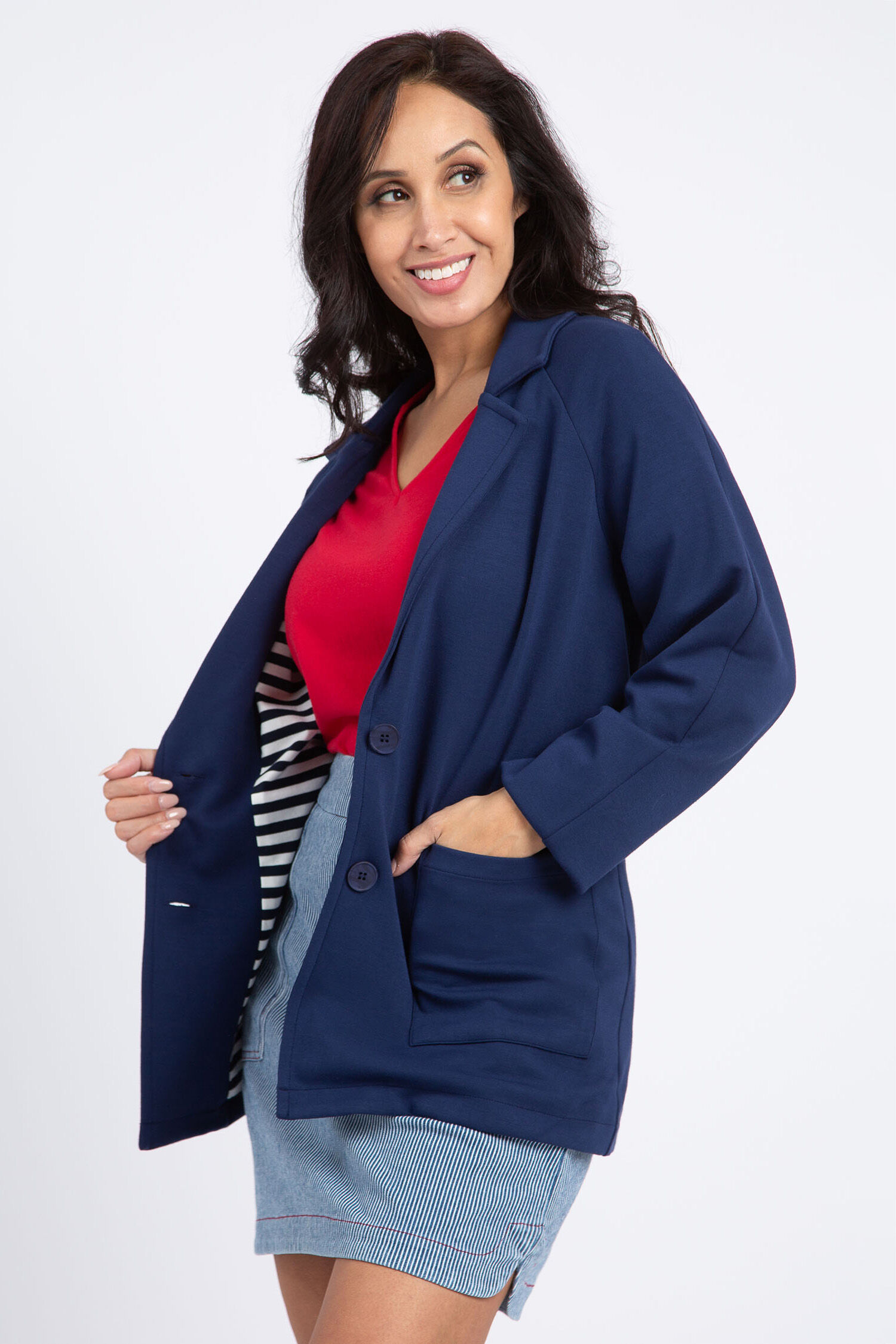 Scuba Knit Coat Image 2