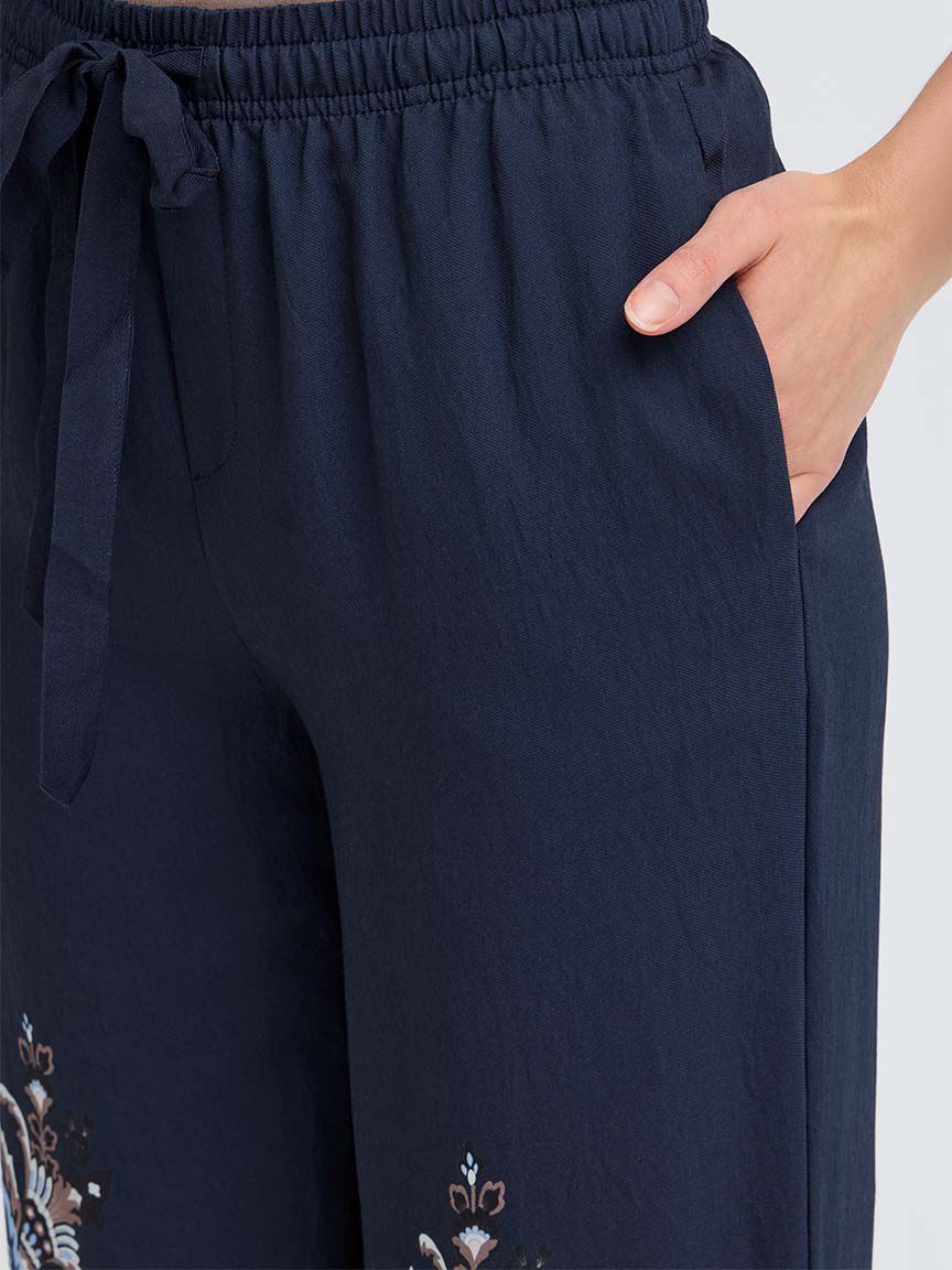 Pull-On Paisley Print Pants