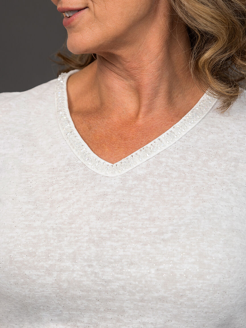 Short Sleeve Top with Embellishments  Image 5