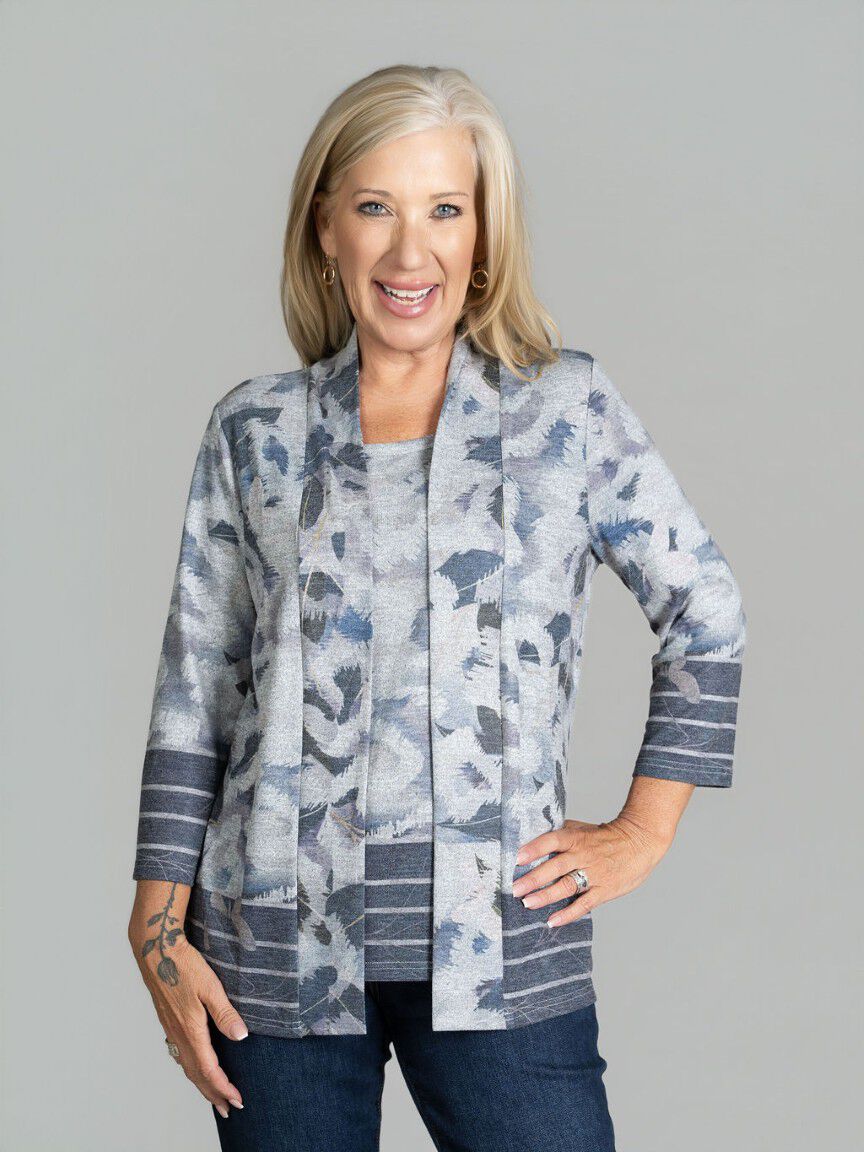 3/4 Sleeve Printed Foolers Top