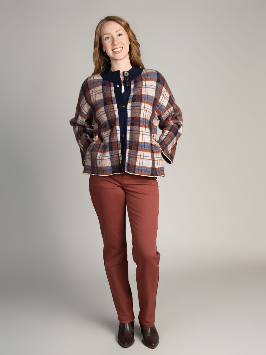 Soft Mock Neck Button Front Cardigan 