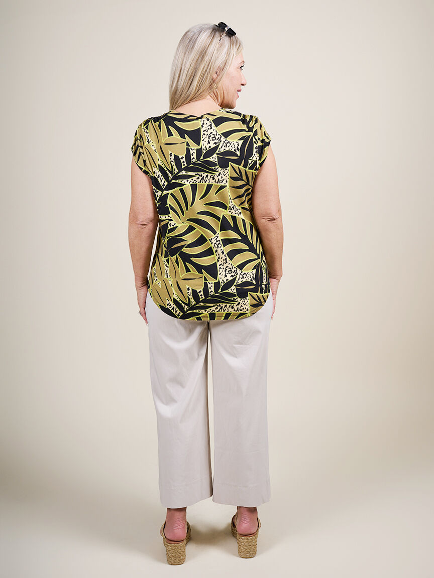 Short Sleeve Shirring Hem Top Image 2