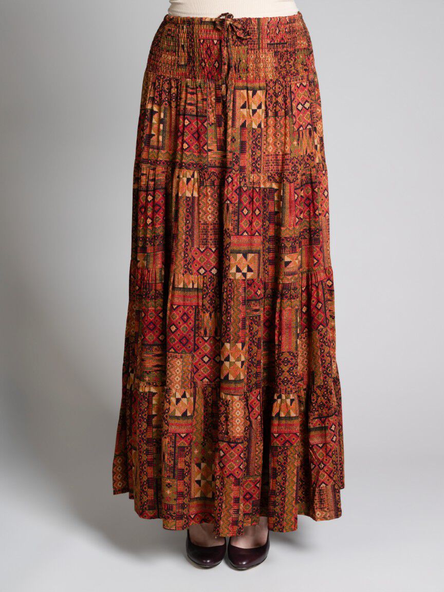 Smocked Waist Maxi Skirt