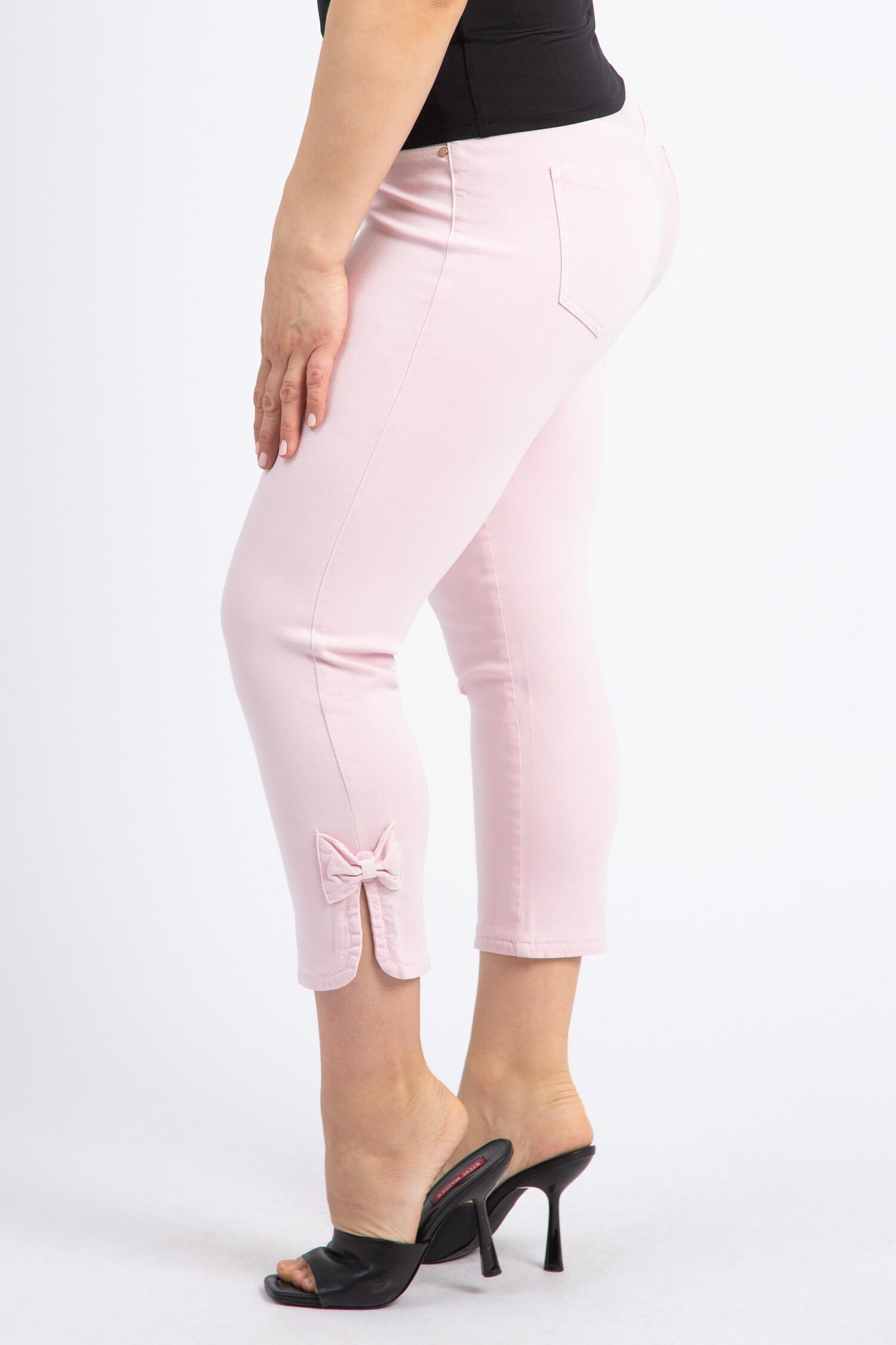 Soft Denim Capri w/ Petal Slit Image 2