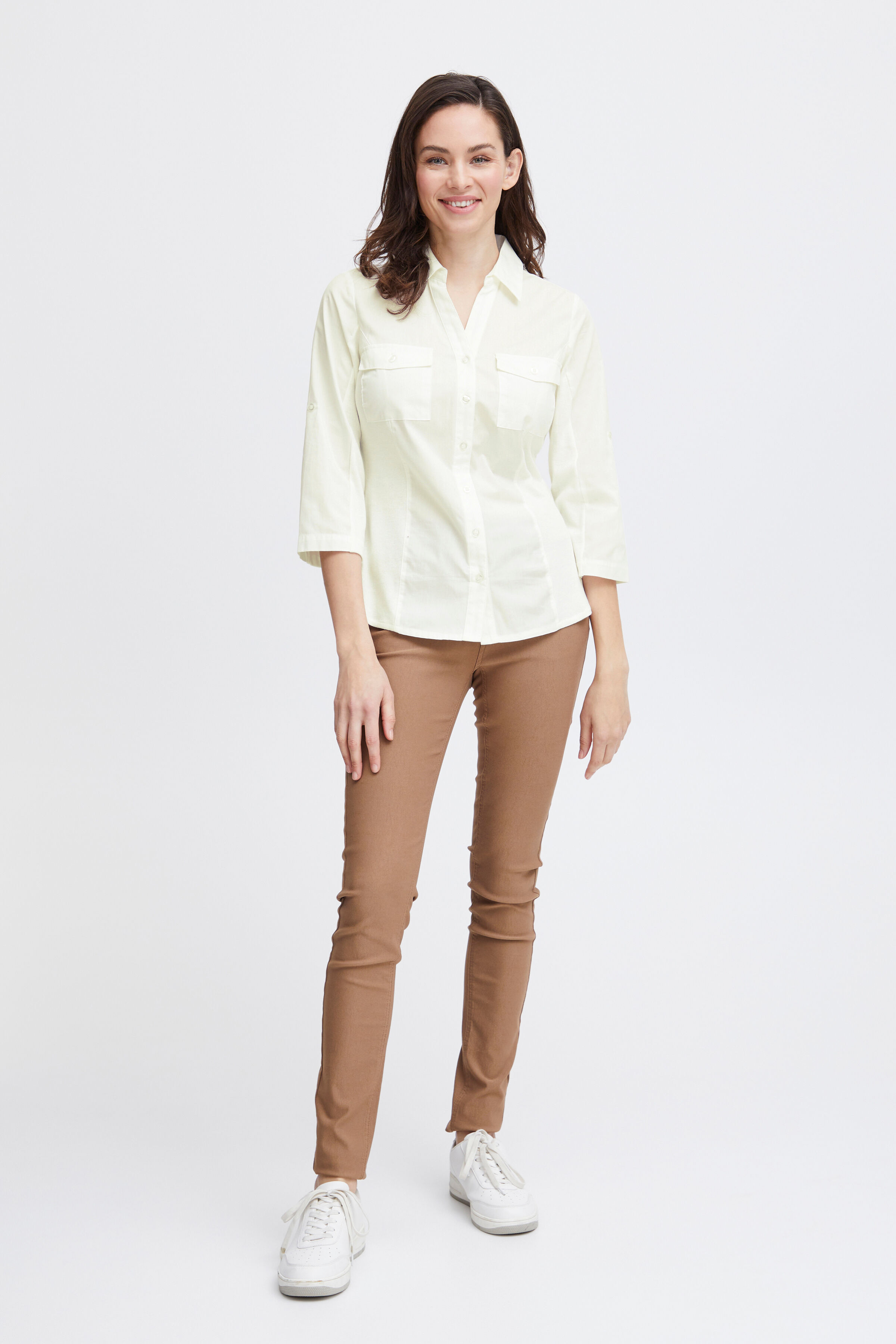 Button-Up &frac34; Sleeve Blouse Image 5