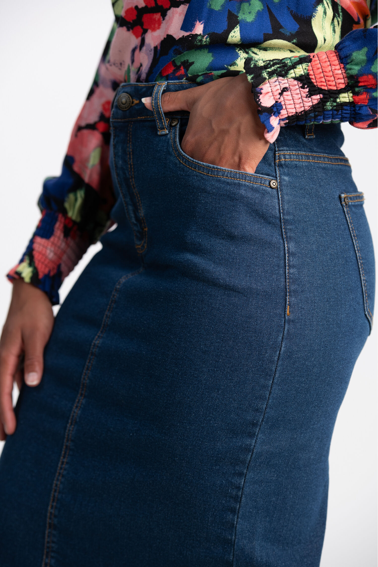Long Denim Skirt  Image 6