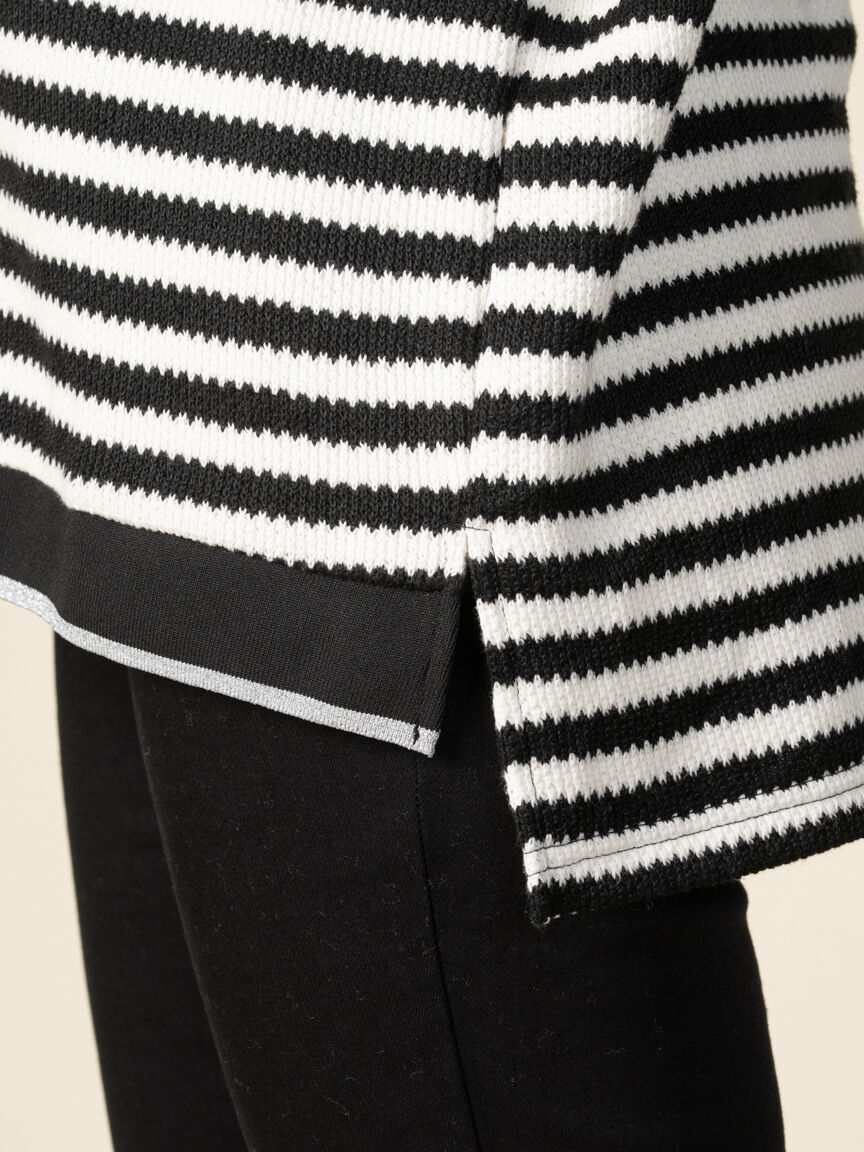 3/4 Sleeve Striped Top with Hotfix Detail Image 5