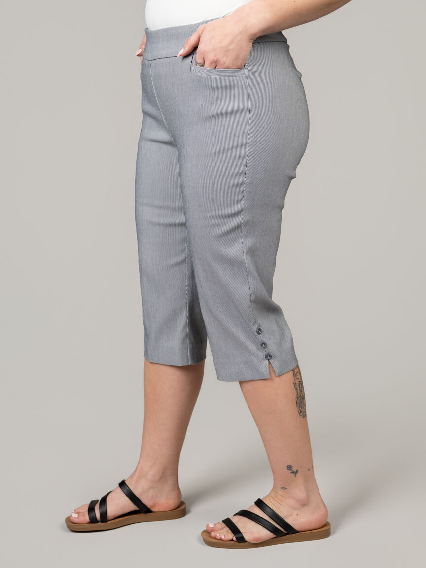 Elastic Waist Capri Pants