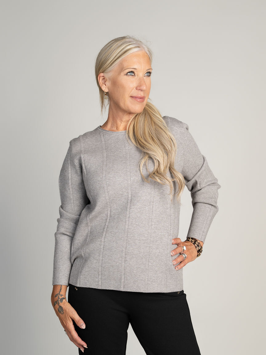 Shadow Rib Pull-On Sweater