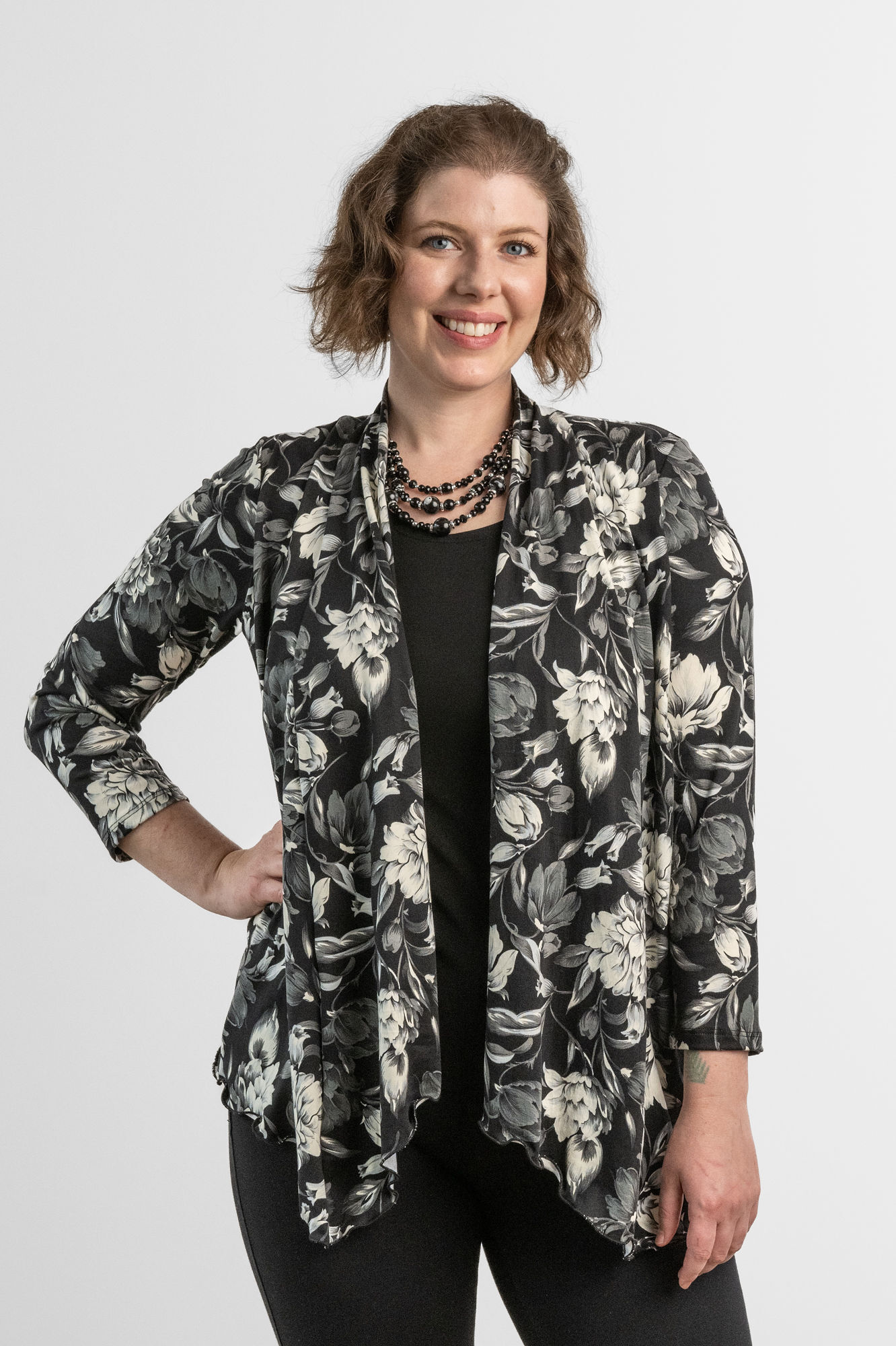 2-In-1 Floral Cardi With Solid Tank Fooler Top Image 1