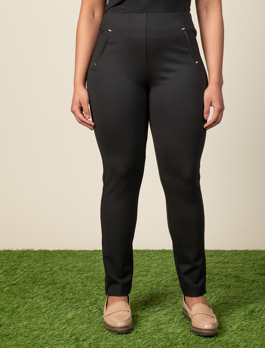 Petite Pull-On Slim Leg Trousers