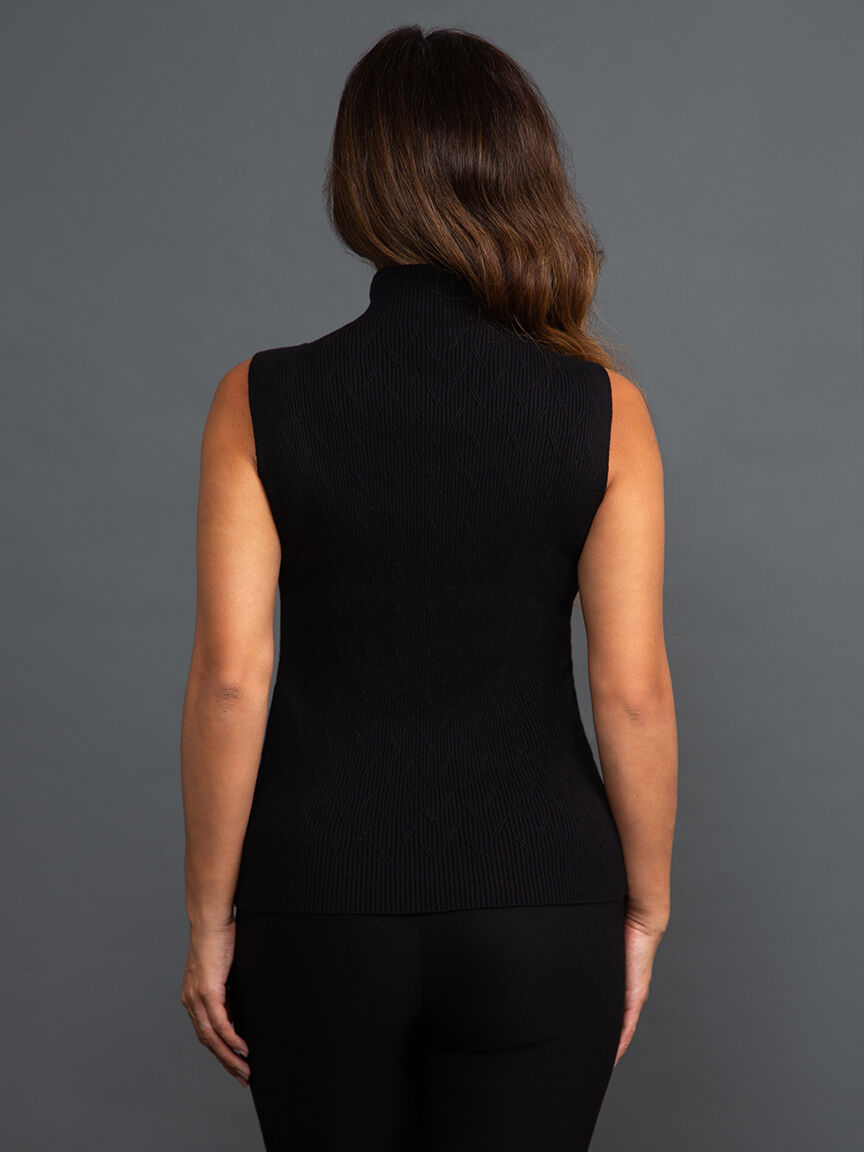 Sleeveless Mock Neck Knit Top Image 4