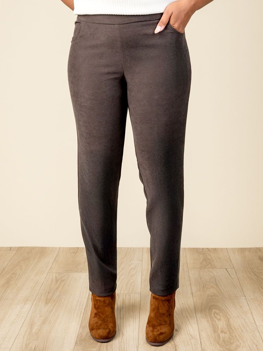 Slim Fit Pull On Pants With Pockets