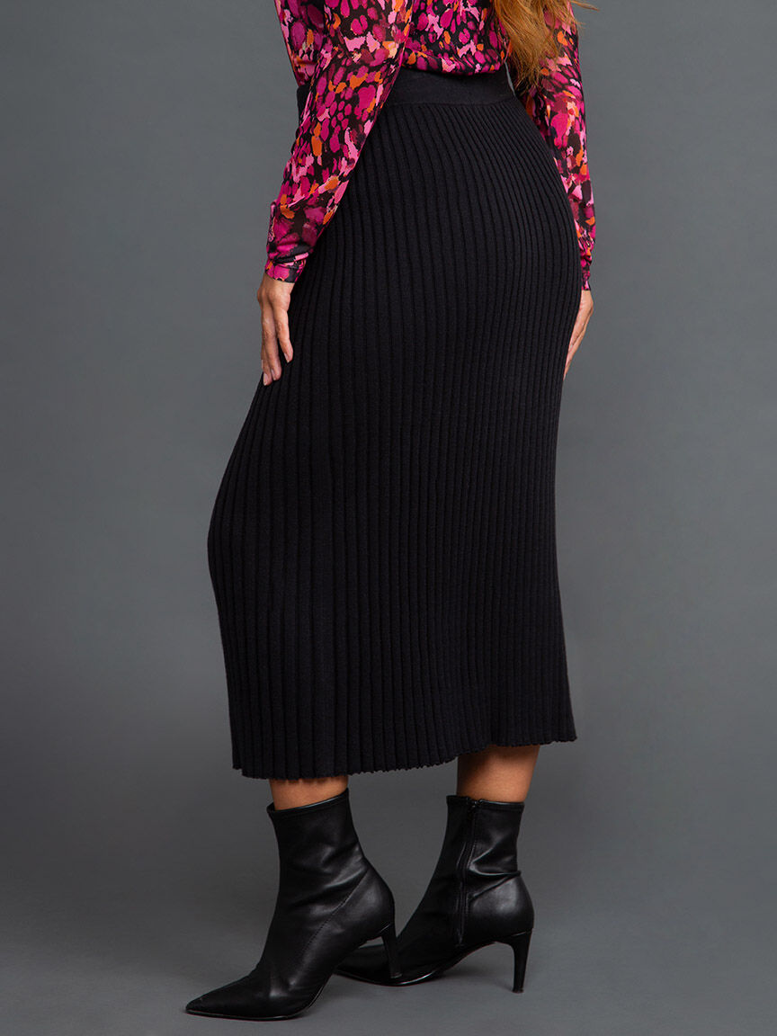 Rib Knit Midi Skirt Image 3