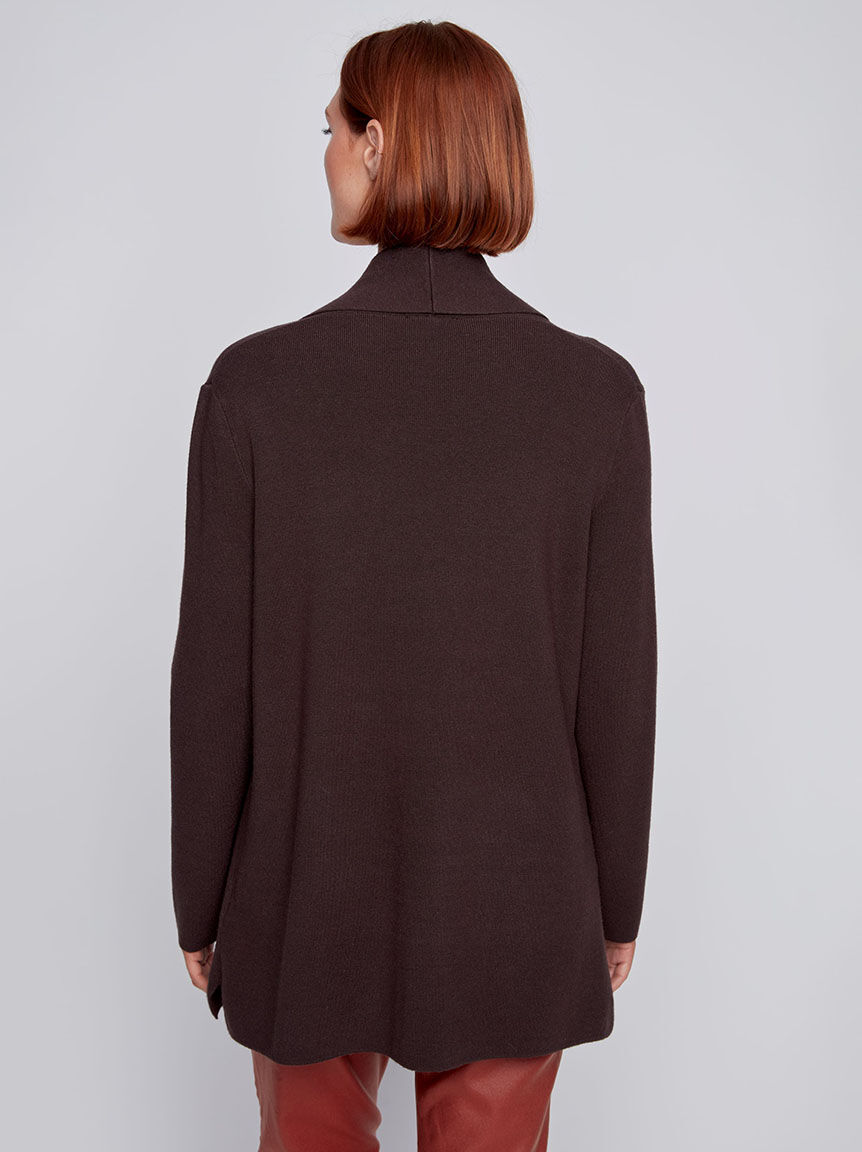 Shawl Collar Long Sleeve Cardigan Image 3