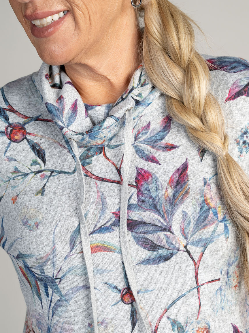Drawstring Cowl Neck Pullover