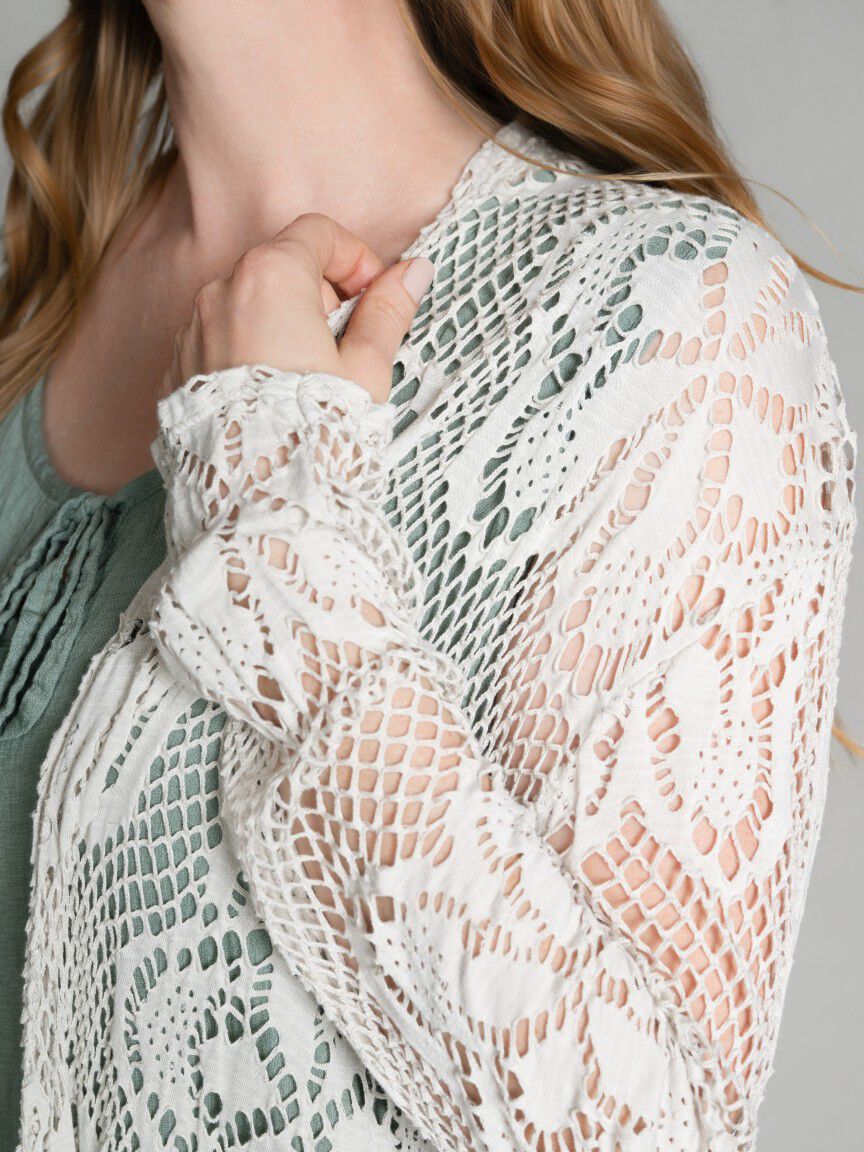 Long Sleeve Mesh Cardigan Image 2