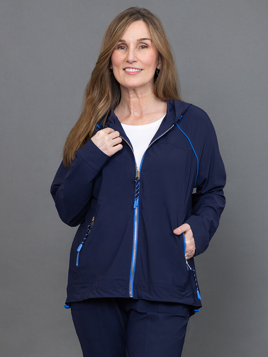 4-Way Stretch Hooded Jacket With Contrast Detail  Image 2
