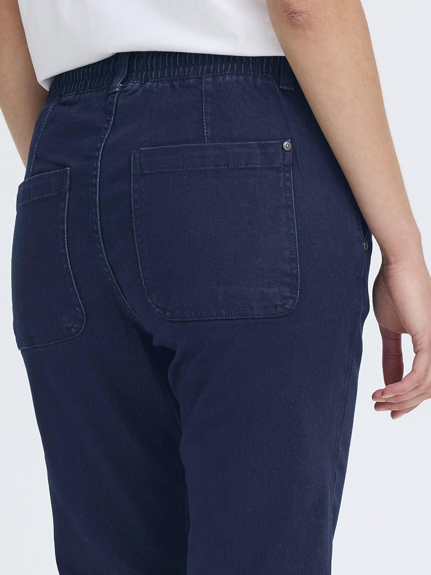 Pull-On Jeans With TIe Waist