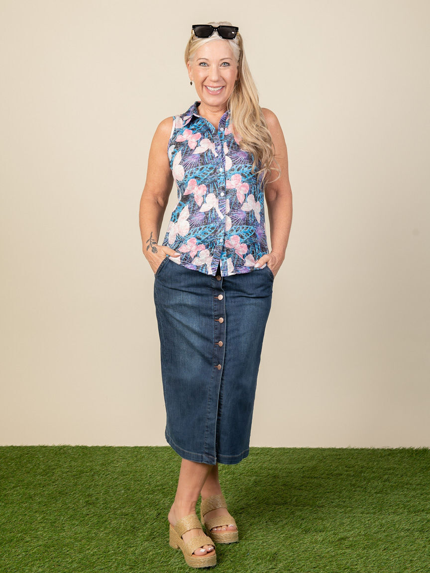 Sleeveless Burnout Top