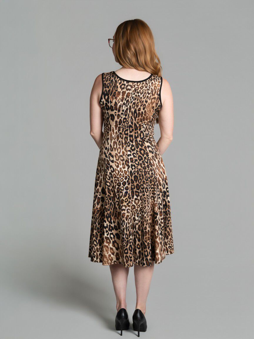 Sleeveless A-Line Midi Dress