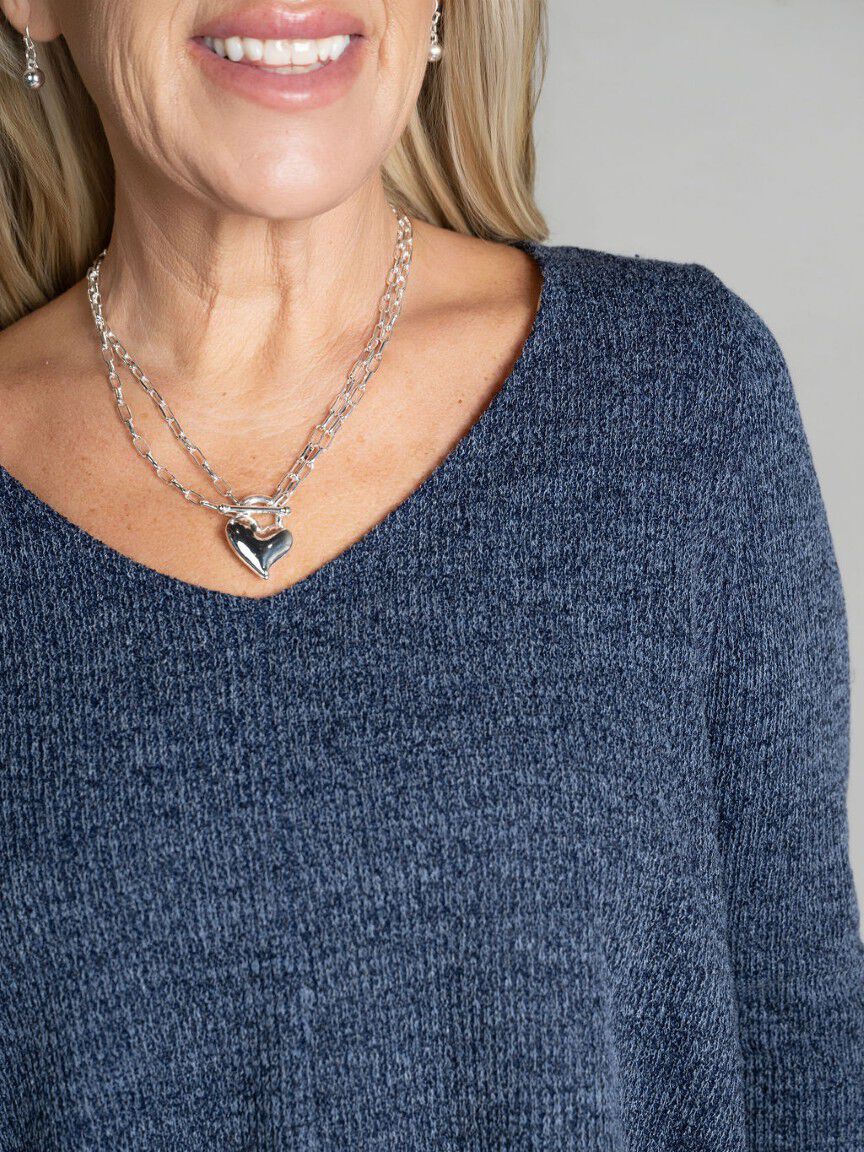 3/4 Sleeve Asymmetrical Hem Top