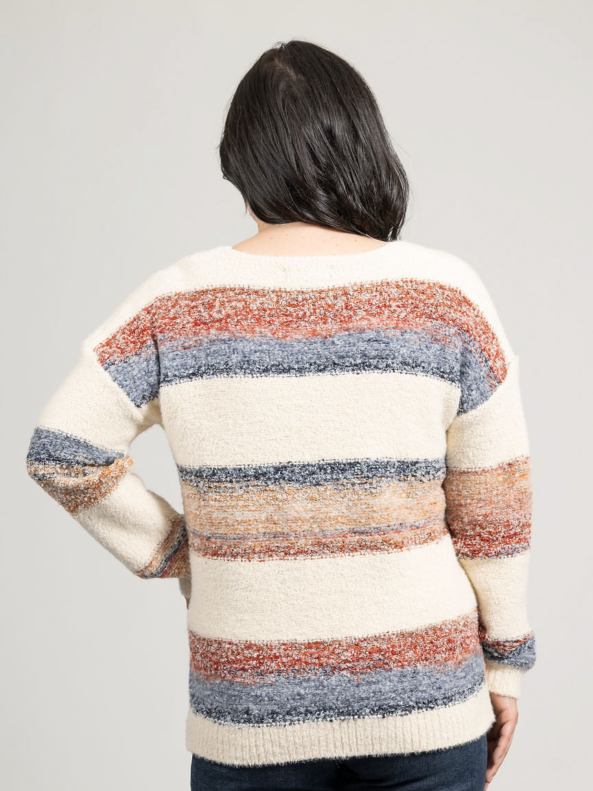Boucle Yarn V-Neck Sweater
