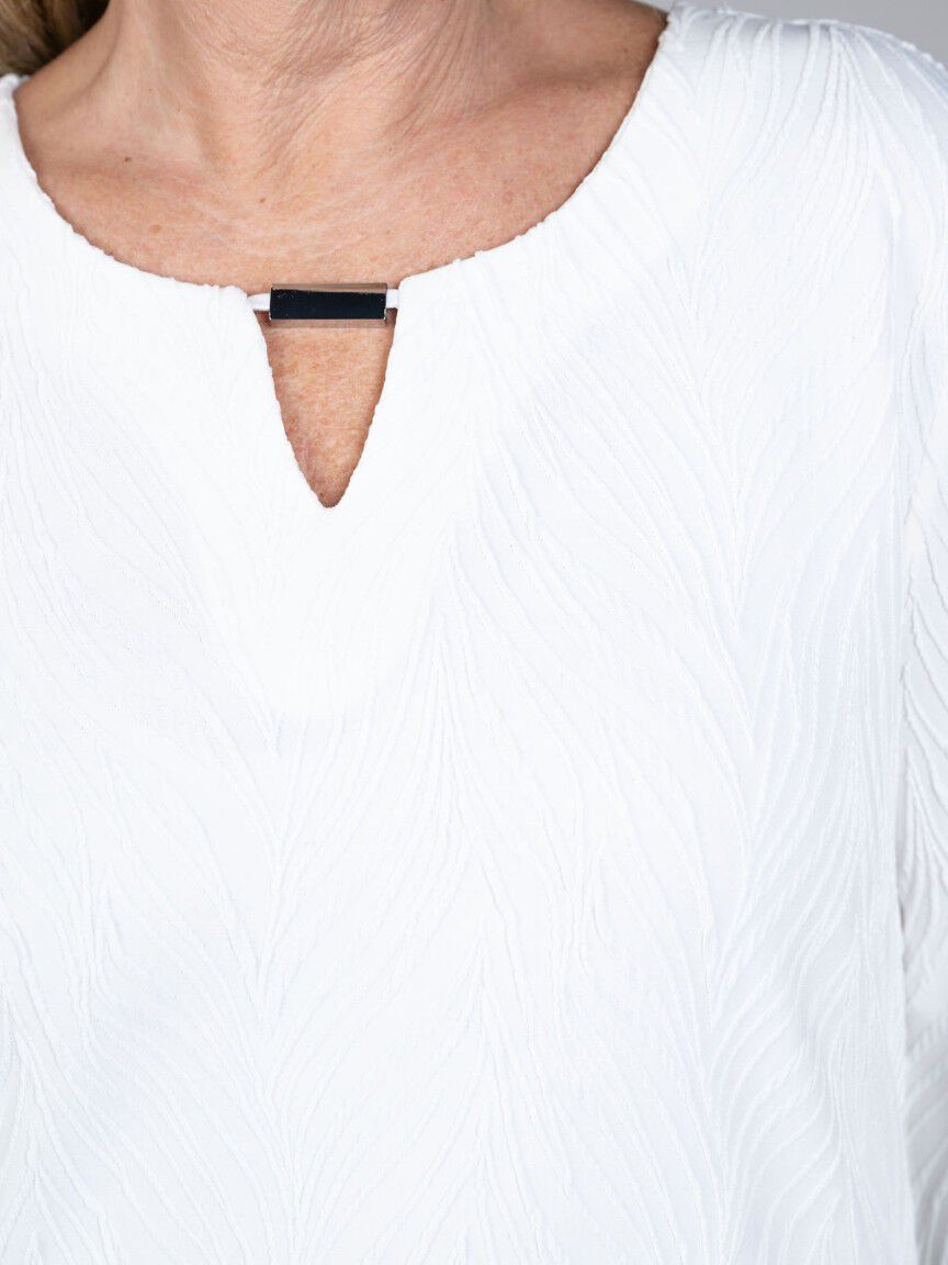 3/4 Sleeve Top With Keyhole Neckline