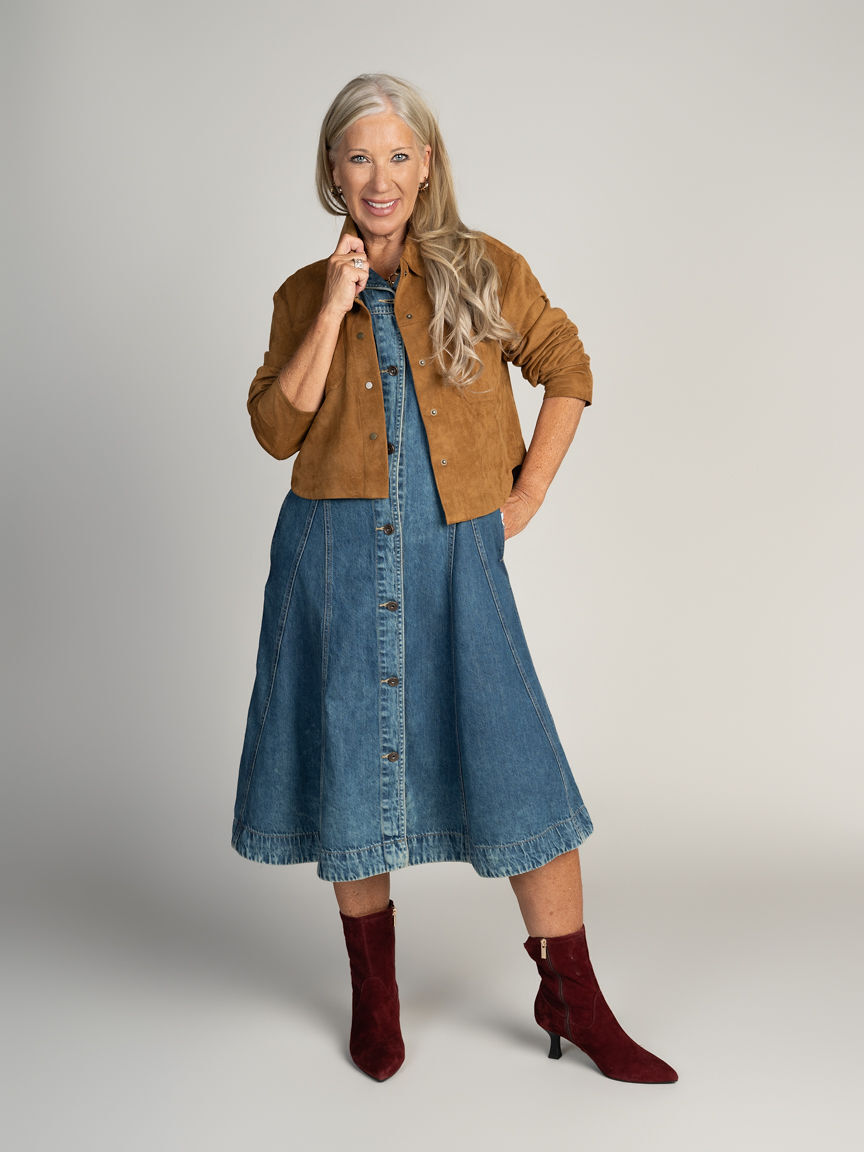 Collared Faux Suede Jacket