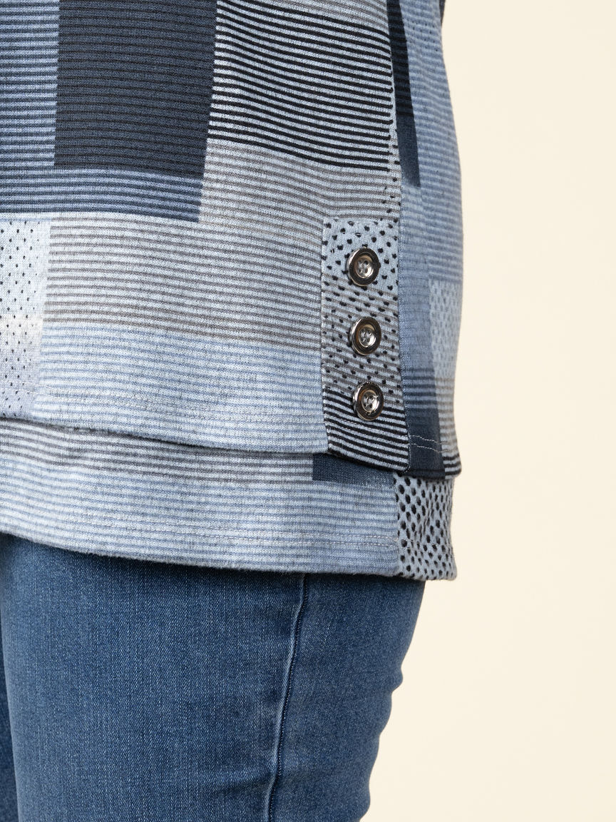 Long Sleeve Patchwork Patterned Tunic