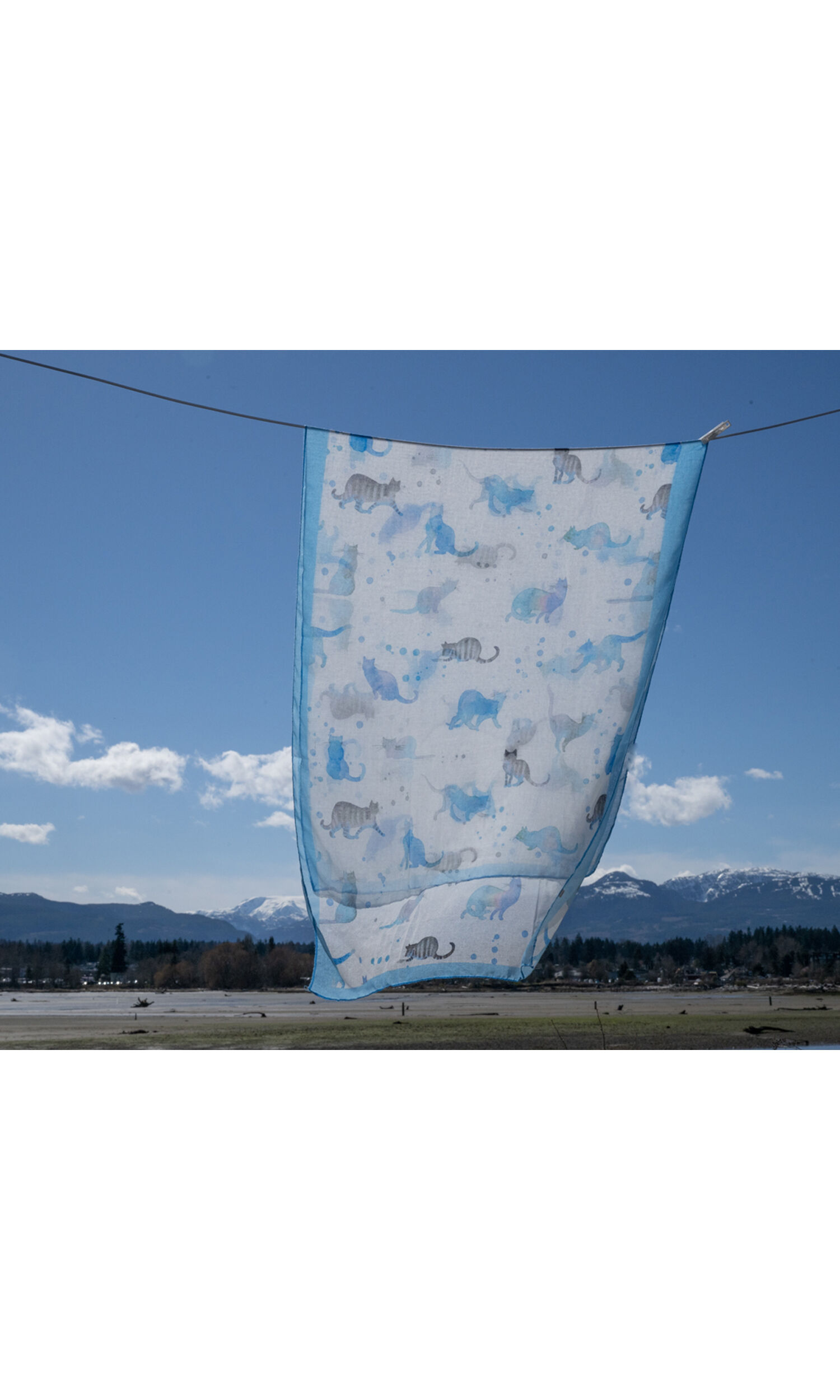 Watercolour Cats Scarf Image 1