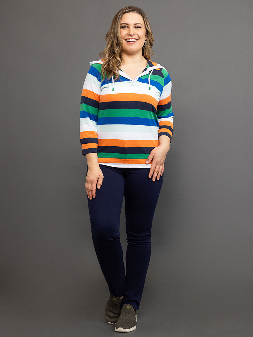 Printed Drawstring Raglan Hoody Image 1