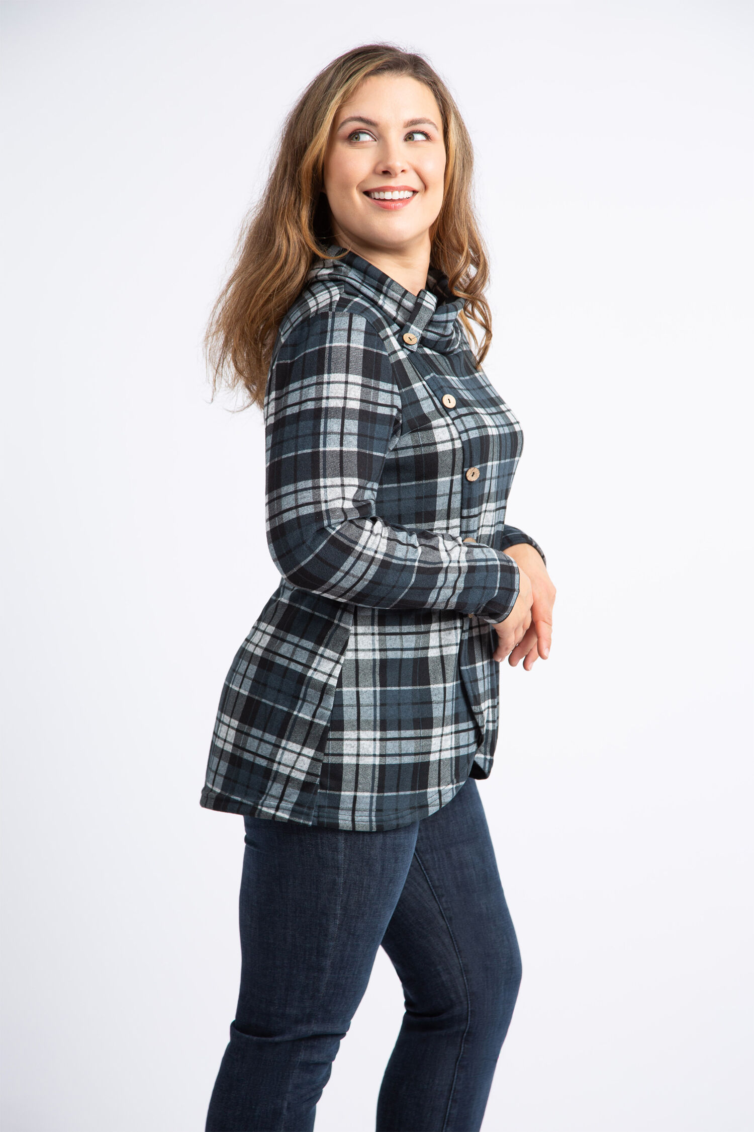 Plaid Cowl Neck Top  Image 4