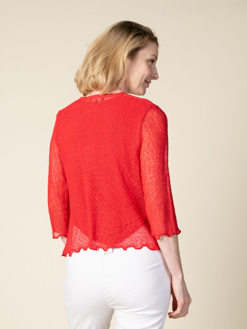 Cropped Mesh Cardigan