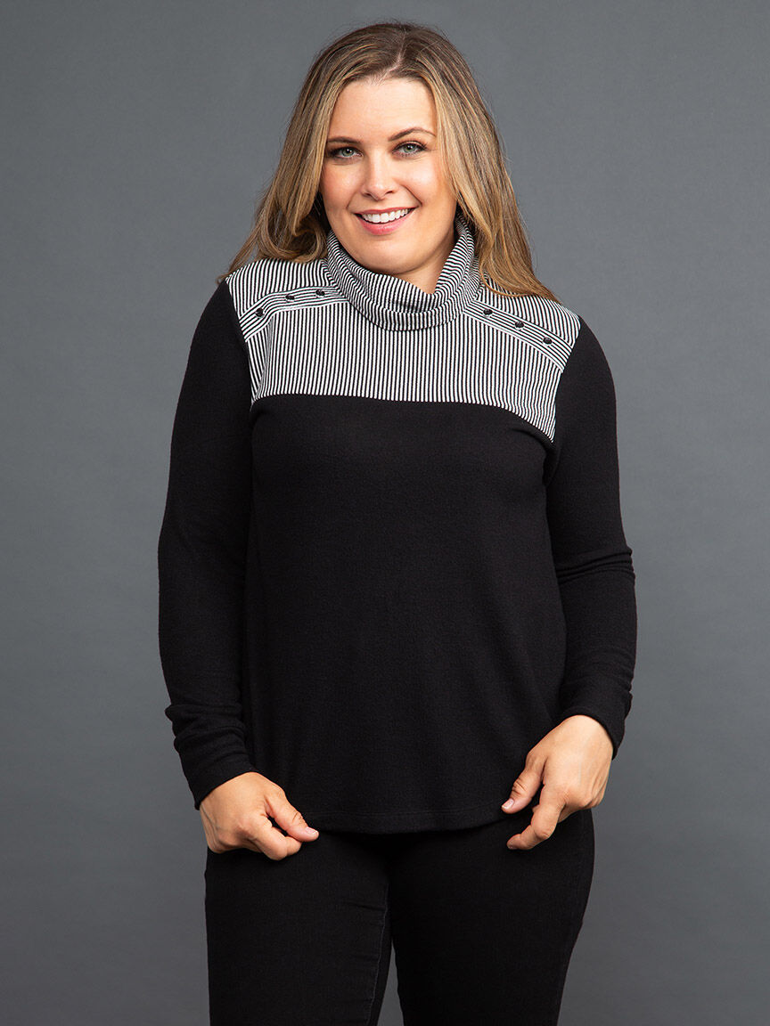 Long Sleeve Mock Neck Top Image 2