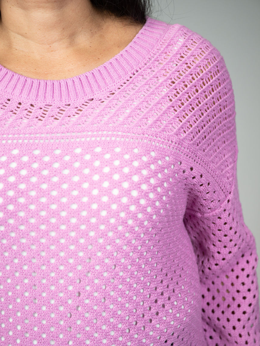 3/4 Sleeve Open-Stitch Top