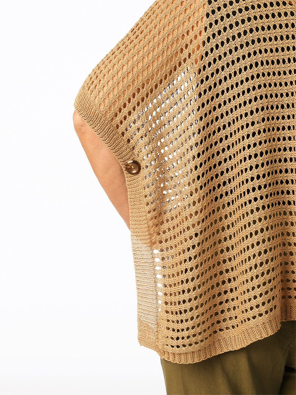 Pointelle Mesh Poncho Image 3