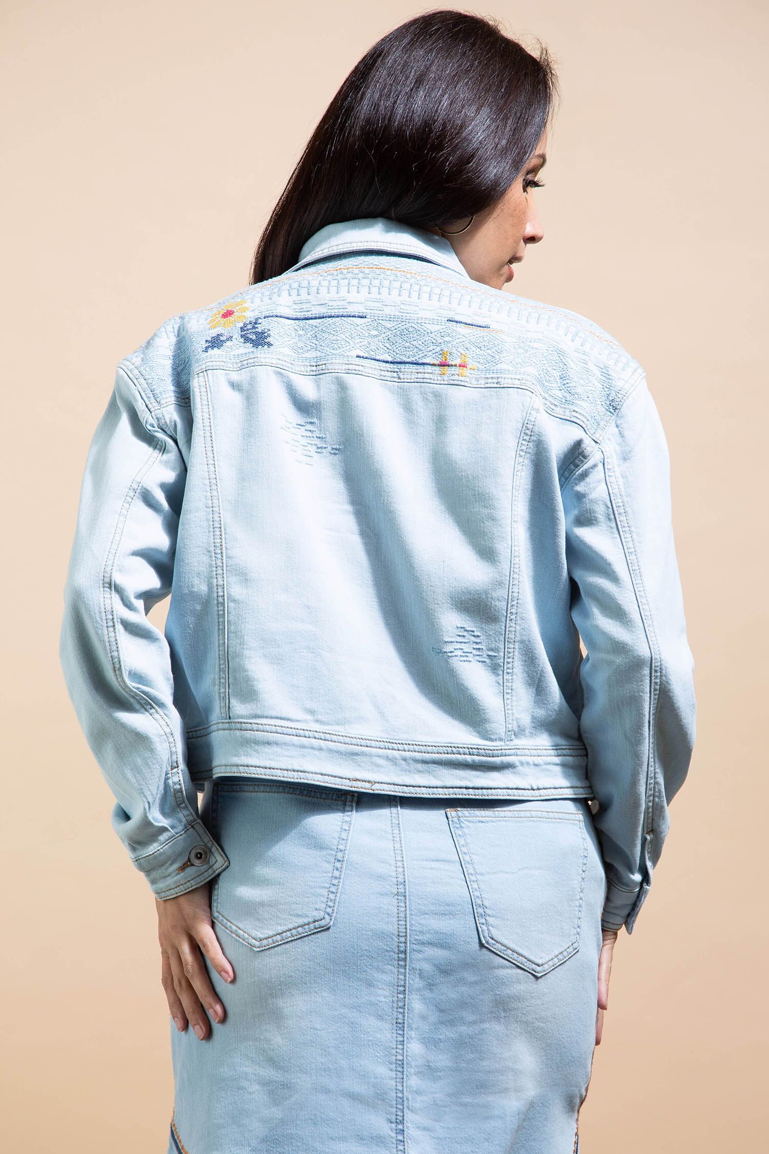 Embroidered Classic Lightweight Novelty Denim Jacket Image 4