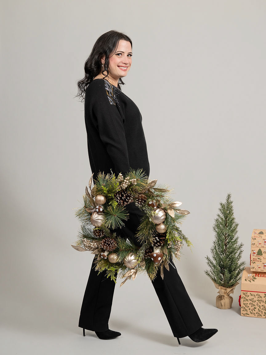 Long Sleeve Dolman Sweater With Hotfix