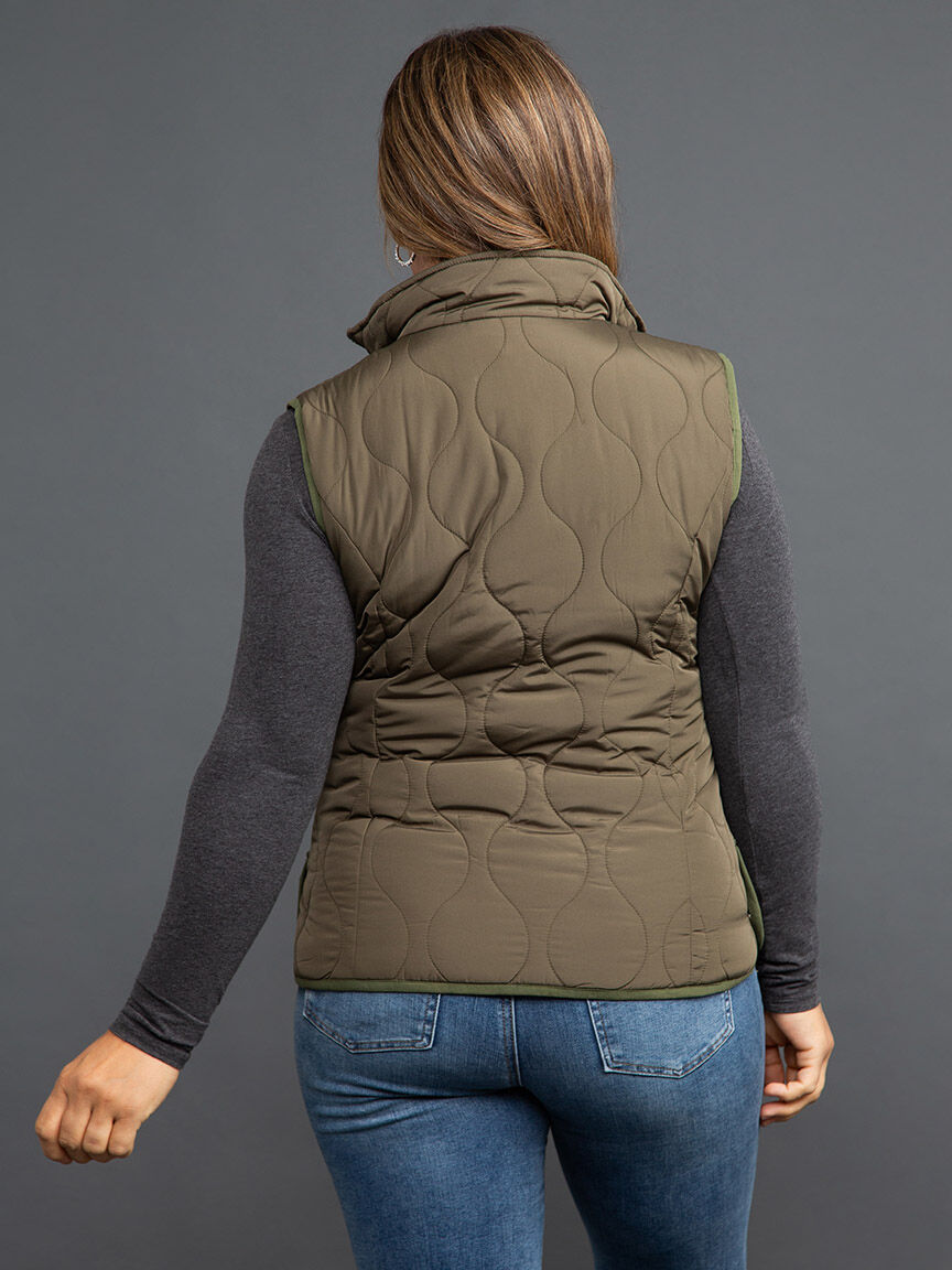 Chain Quilted Zip-Up Vest Image 4