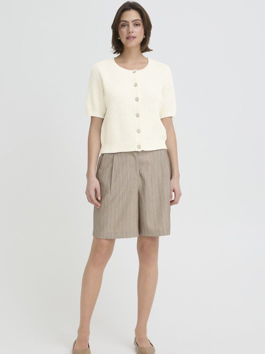 Elbow Sleeve Button Front Cardigan