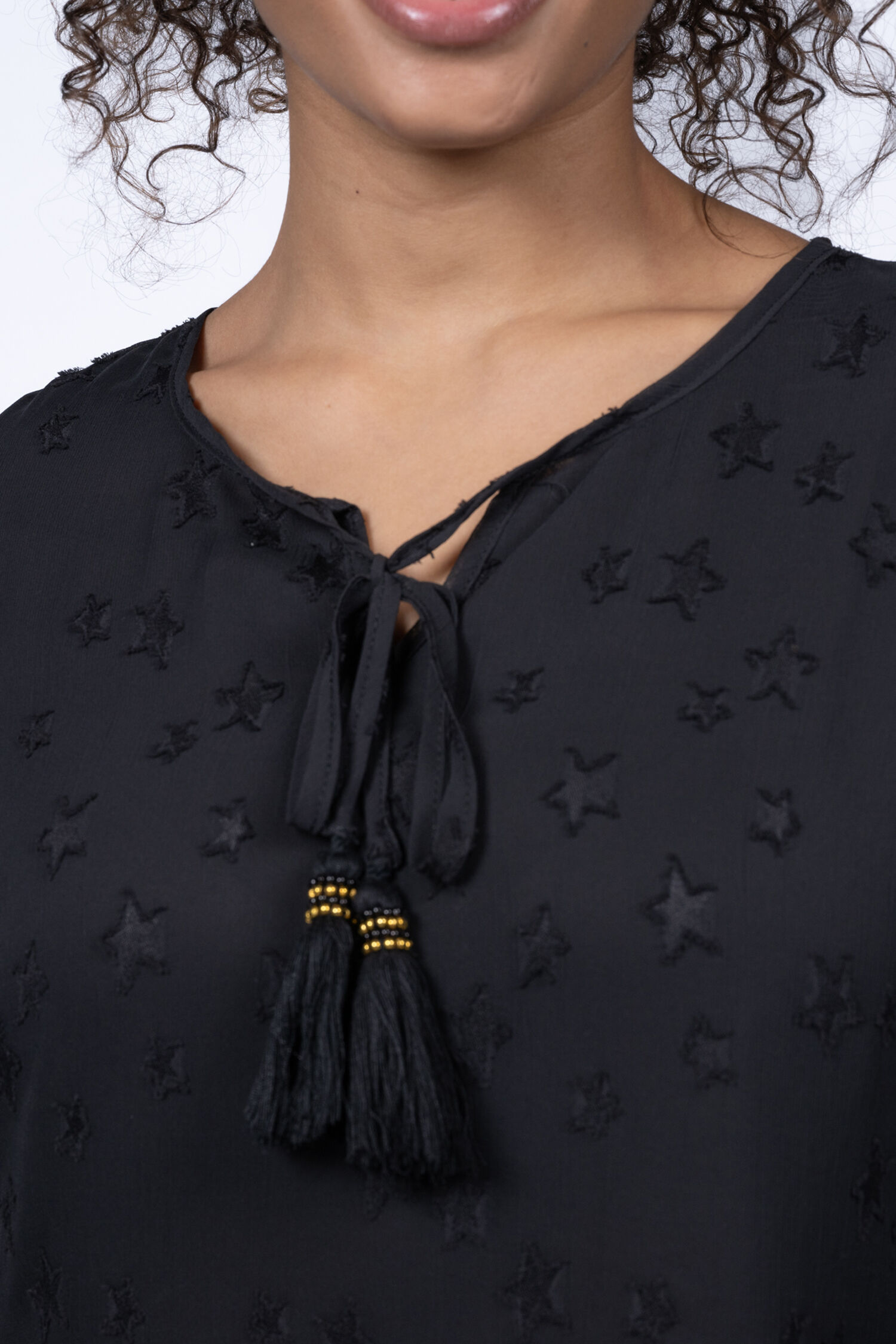 Ruffle Blouse w/ Tassels  Image 3