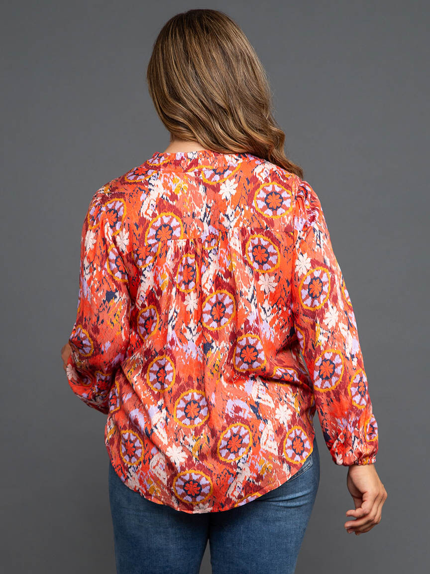 Ruffle Collar Jacquard Blouse Image 4