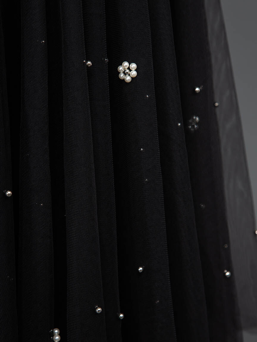 Beaded Tulle Midi Skirt Image 5