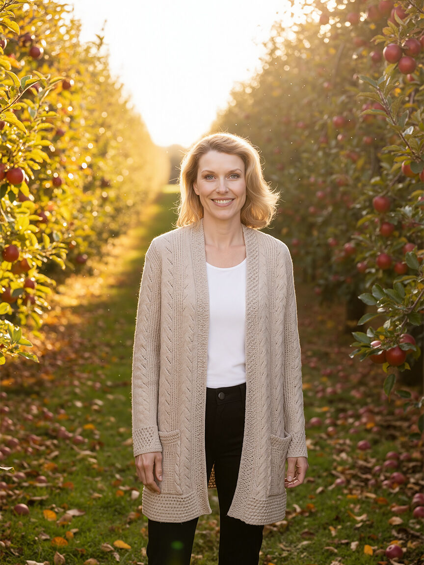 Long Sleeve Open Front Cable Knit Cardigan