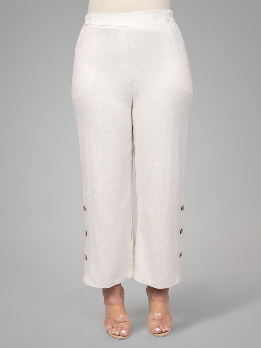 Flowy Pull-On Linen Blend Pants