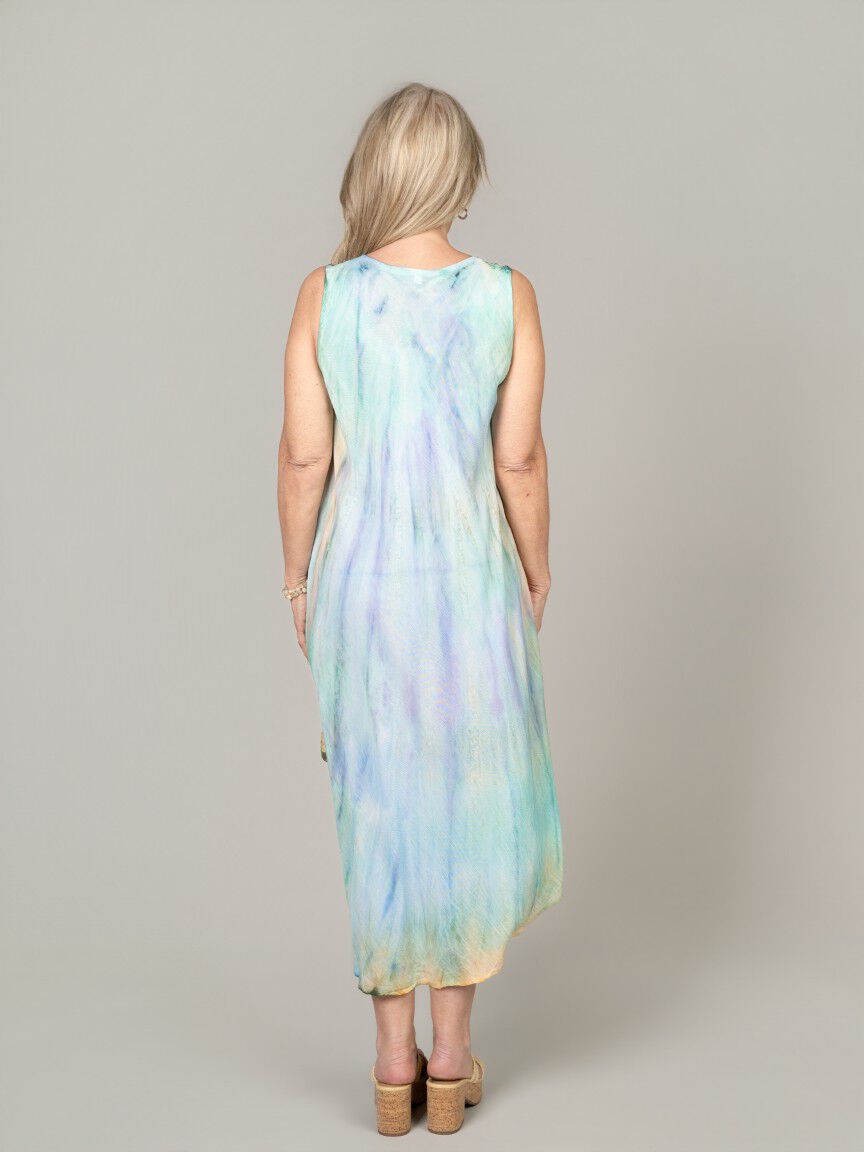 Sleeveless Tie Dye Midi Dress