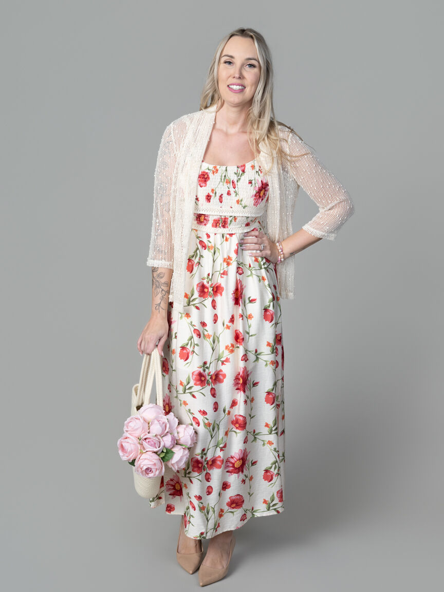 3/4 Sleeve Ladder Knit Cardigan