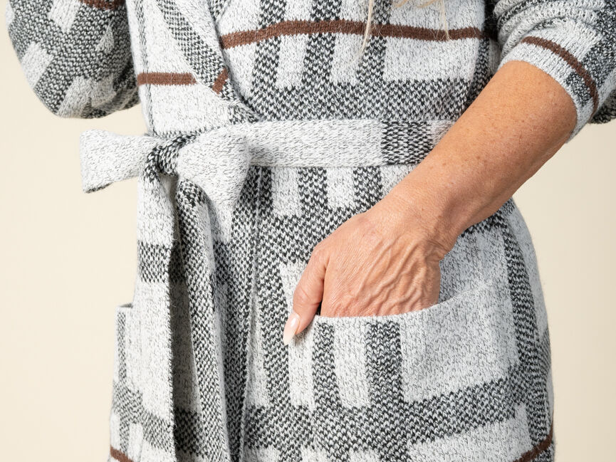 Long Sleeve Cardigan Sweater with Tie Belt